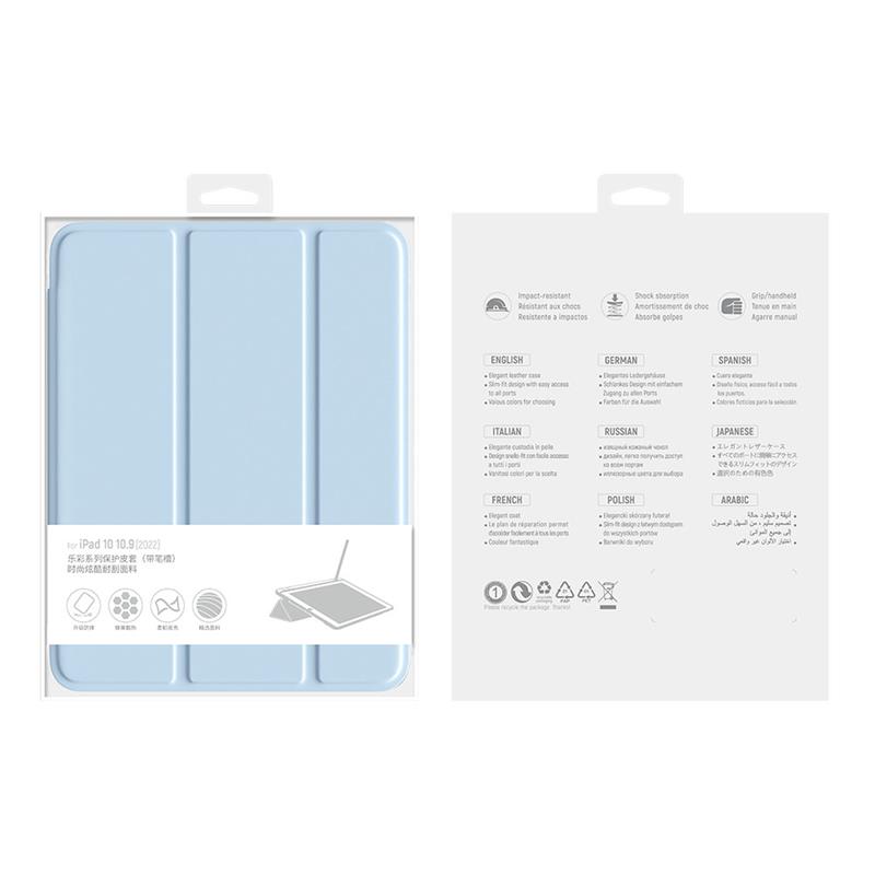 Comma puzdro Joy Series PU Case With Pencil Slot pre iPad Air 11" M2 2024 - Light Blue 