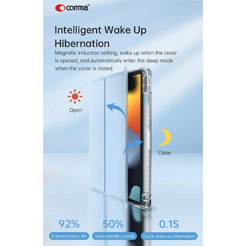 Comma puzdro Joy Series PU Case With Pencil Slot pre iPad Pro 11" M4/M5 - Light Blue 