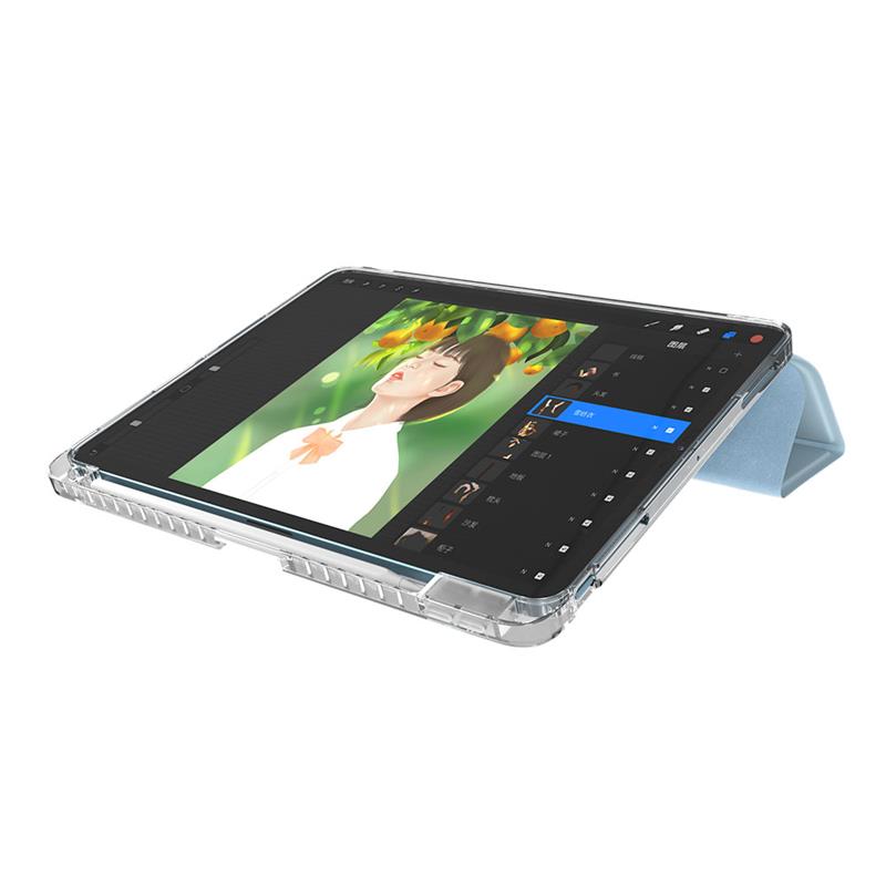 Comma puzdro Joy Series PU Case With Pencil Slot pre iPad Pro 13" M4 2024 - Light Blue 