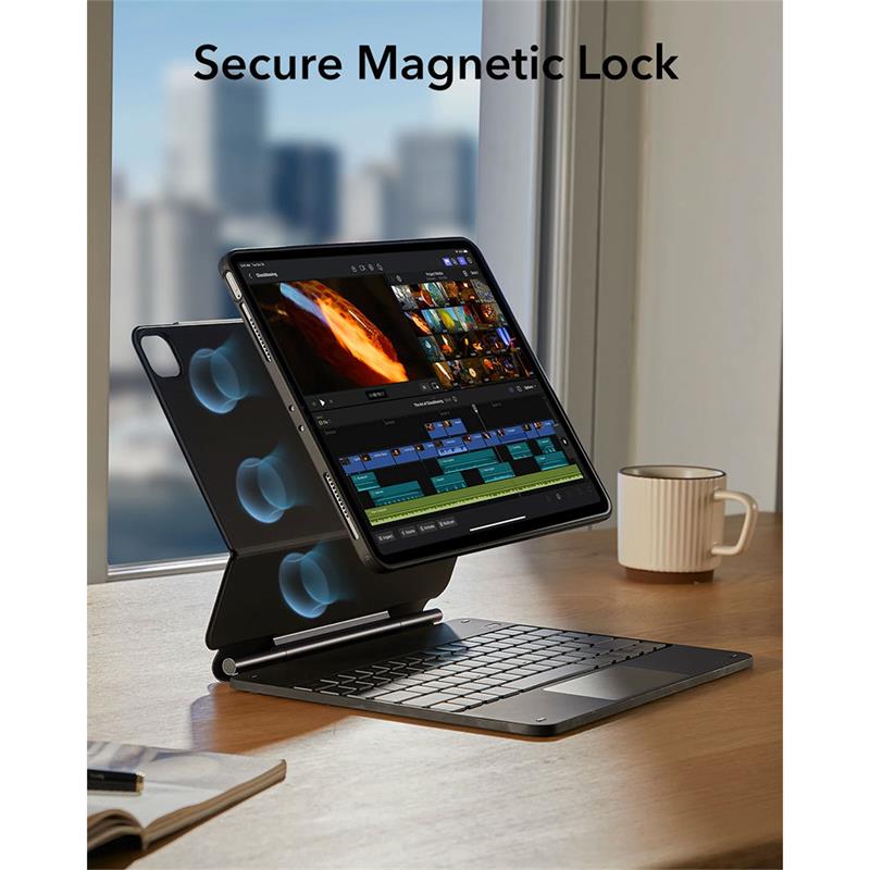 ESR klávesnica Rebound Magnetic Keyboard Case pre iPad Pro 11" M4 2024 Eng - Black 