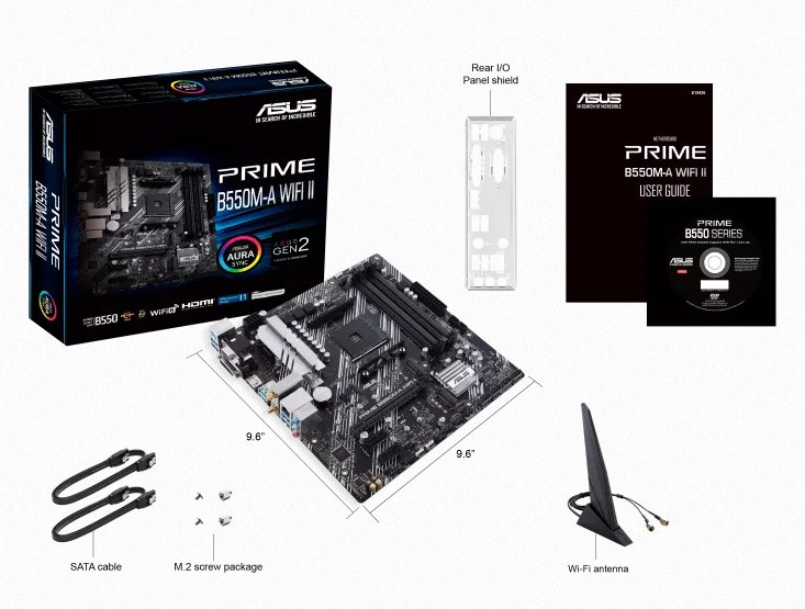 ASUS PRIME B550M-A WIFI II, AM4, 4xDDR4, mATX 