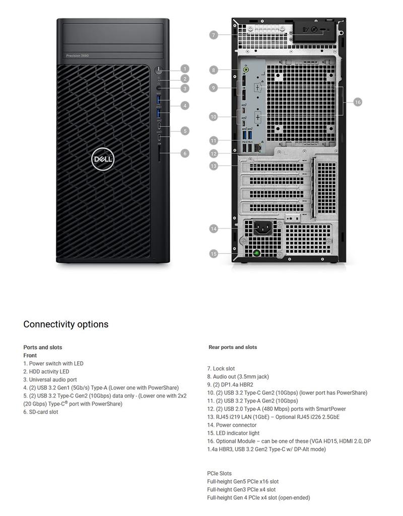 DELL Precision 3680 MT i7-14700/32GB/1TB NVMe/RTX 2000 Ada/500W/W11P/3Y PrSpt 