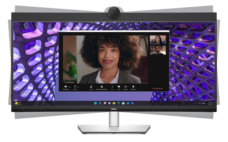 DELL P3424WEB 34" Curved Conferencing Monitor IPS, 3440x1440, 21:9, 1000:1, 300cd, 5ms, DP, HDMI, LAN, USB-C Hub, Black  