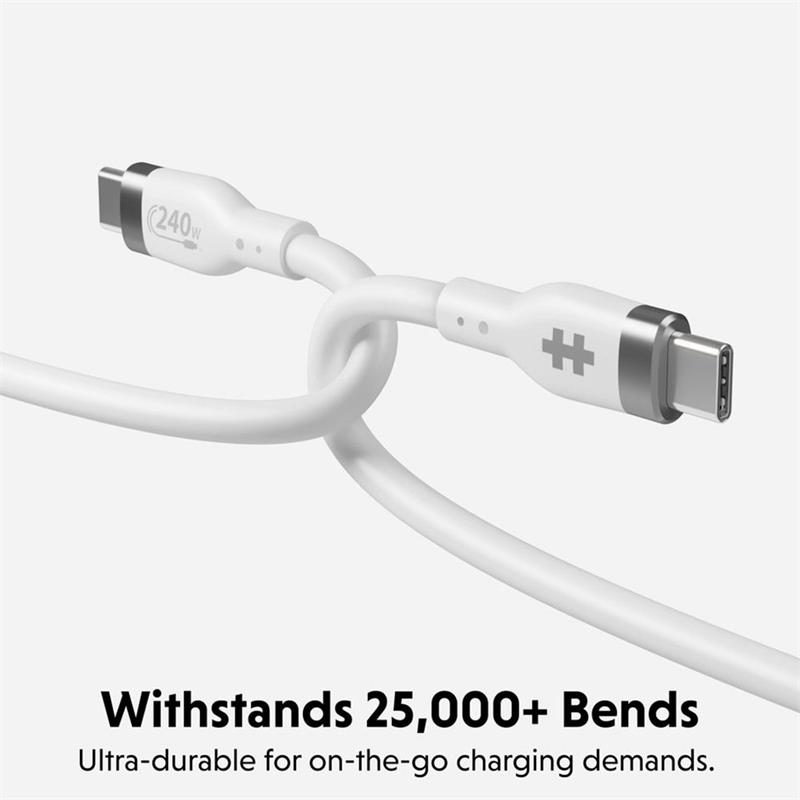 Hyper kábel HyperJuice 240W Silicone USB-C to USB-C Cable 2m - White 