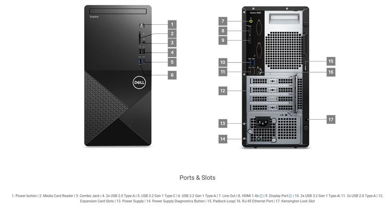 DELL Vostro 3030 MT i5-14400F/16GB/1TB SSD/RTX 4060/WIFI/460W/W11Pro/3Y ProSpt 