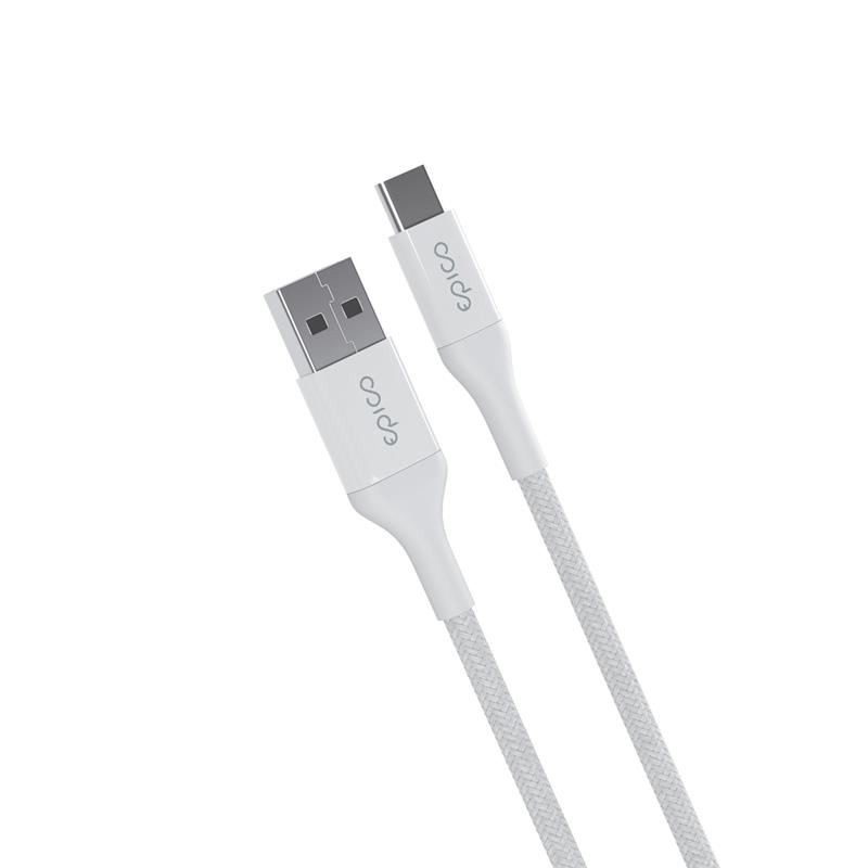 iStores by Epico Braided Cable 1.2m USB-C to USB-A - biely 