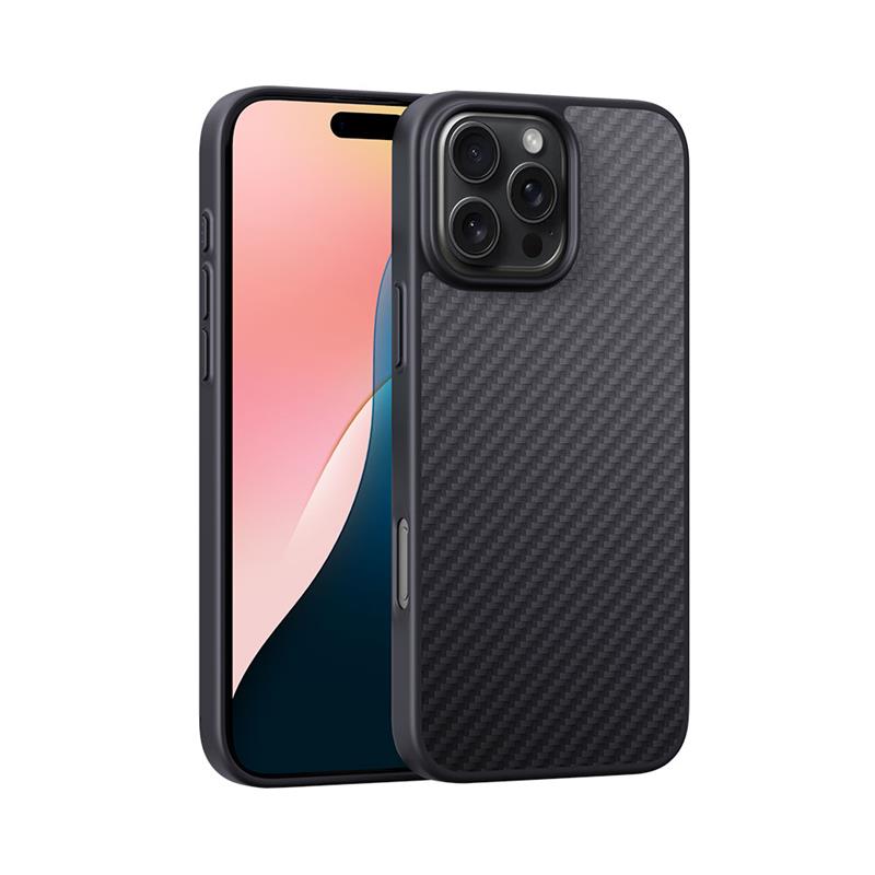 Devia kryt Kevlar Ultra-Thin Magnetic Shockproof Case pre iPhone 16 - Black 