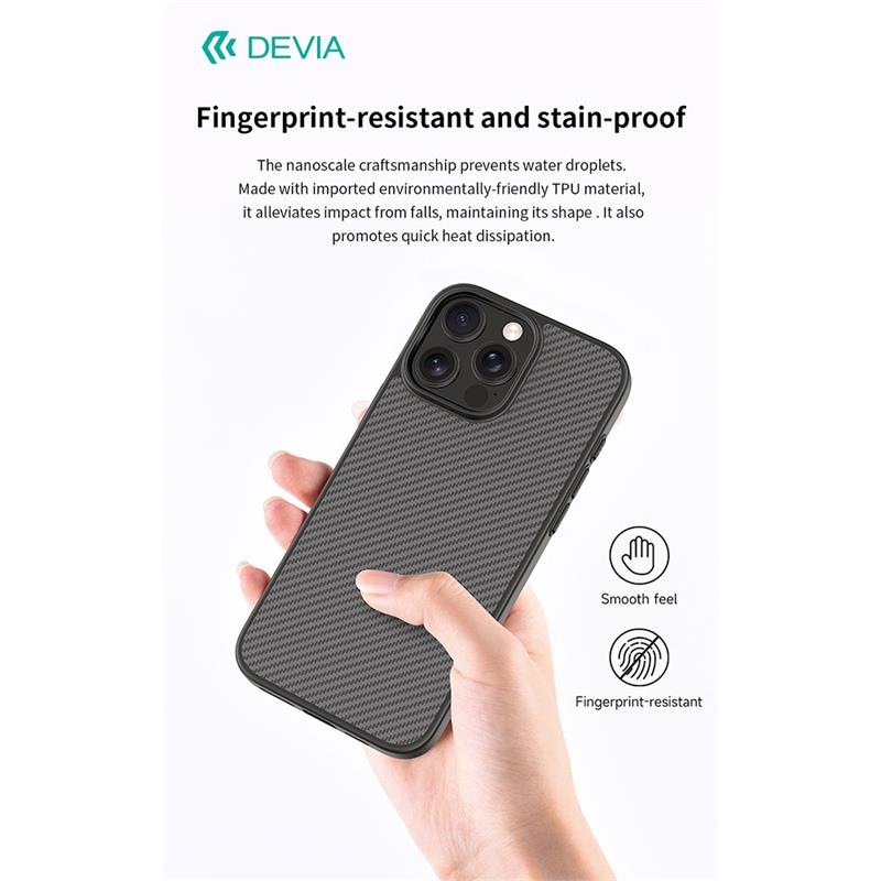 Devia kryt Kevlar Ultra-Thin Magnetic Shockproof Case pre iPhone 16 - Black 