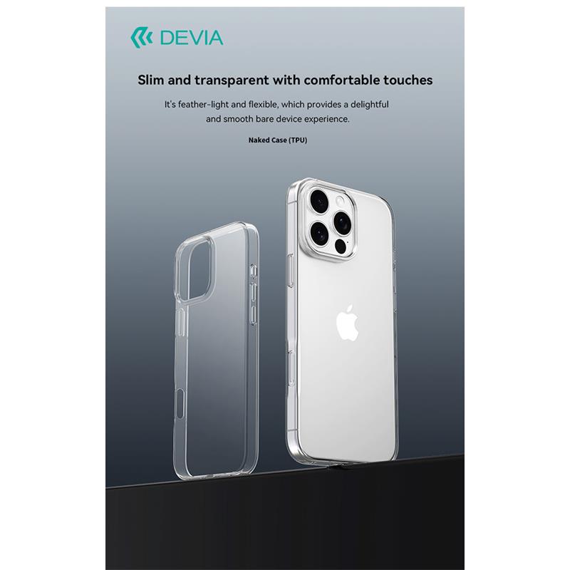 Devia kryt Naked TPU Case pre iPhone 16 - Clear 