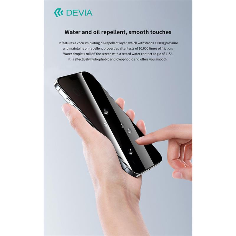 Devia ochranné sklo Van Series Privacy pre iPhone 16 - Black Frame 