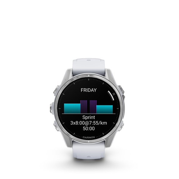Garmin fenix 8 - 43mm, AMOLED, Silver, Whitestone band 