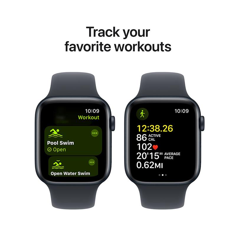 Apple Watch SE GPS + Cellular 44mm Midnight Aluminium Case with Midnight Sport Band - M/L 