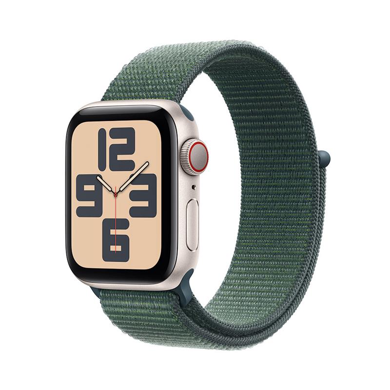 Apple Watch SE GPS + Cellular 40mm Starlight Aluminium Case with Lake Green Sport Loop 