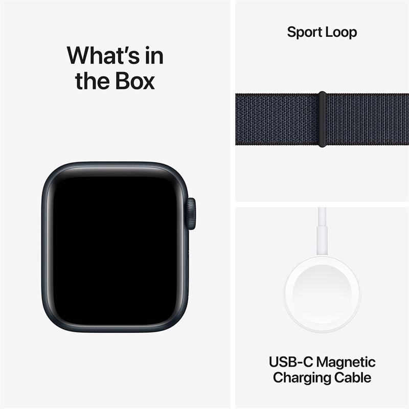 Apple Watch SE GPS 44mm Midnight Aluminium Case with Ink Sport Loop 