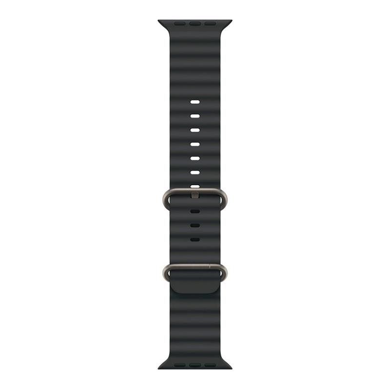 Apple Watch 49mm Black Ocean Band - Natural Titanium Finish 