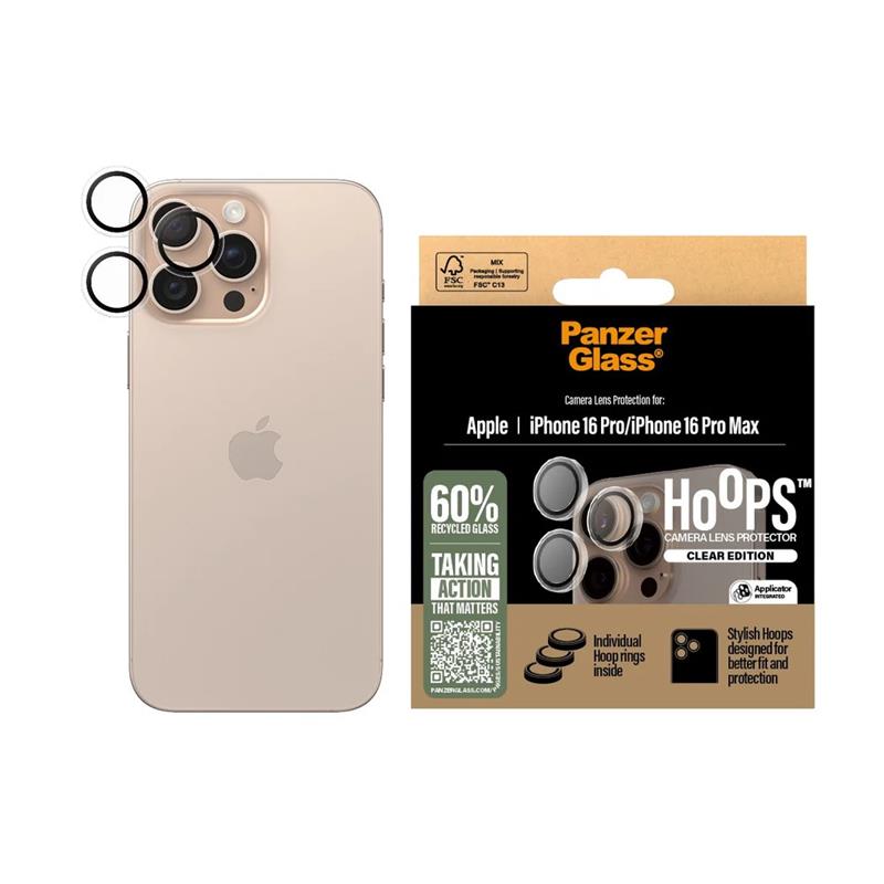 PanzerGlass ochranné sklo Hoops pre iPhone 16 Pro/16 Pro Max - Clear 