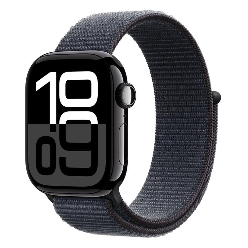 Apple Watch Series 10 GPS + Cellular 46mm Jet Black Aluminium Case with Ink Sport Loop 