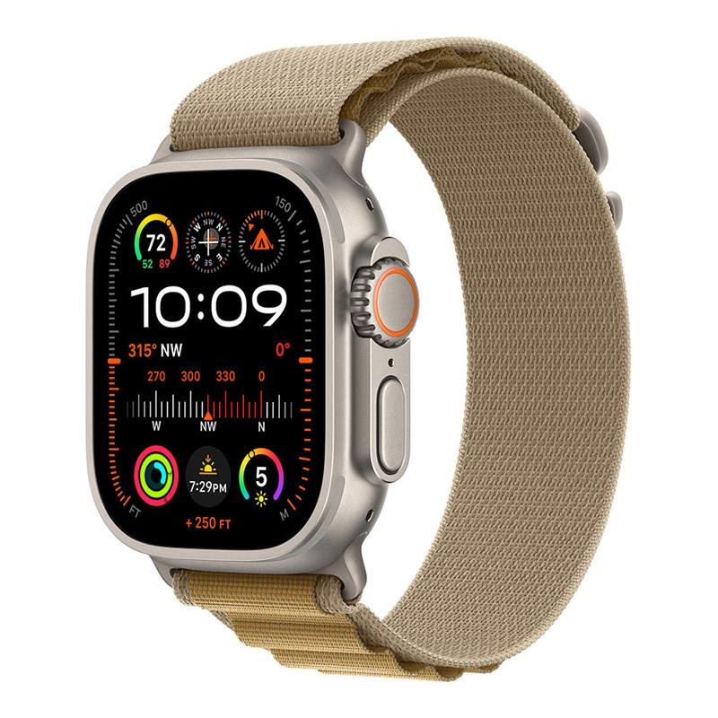 Apple Watch Ultra 2 GPS + Cellular 49mm Natural Titanium Case with Tan Alpine Loop - Medium 