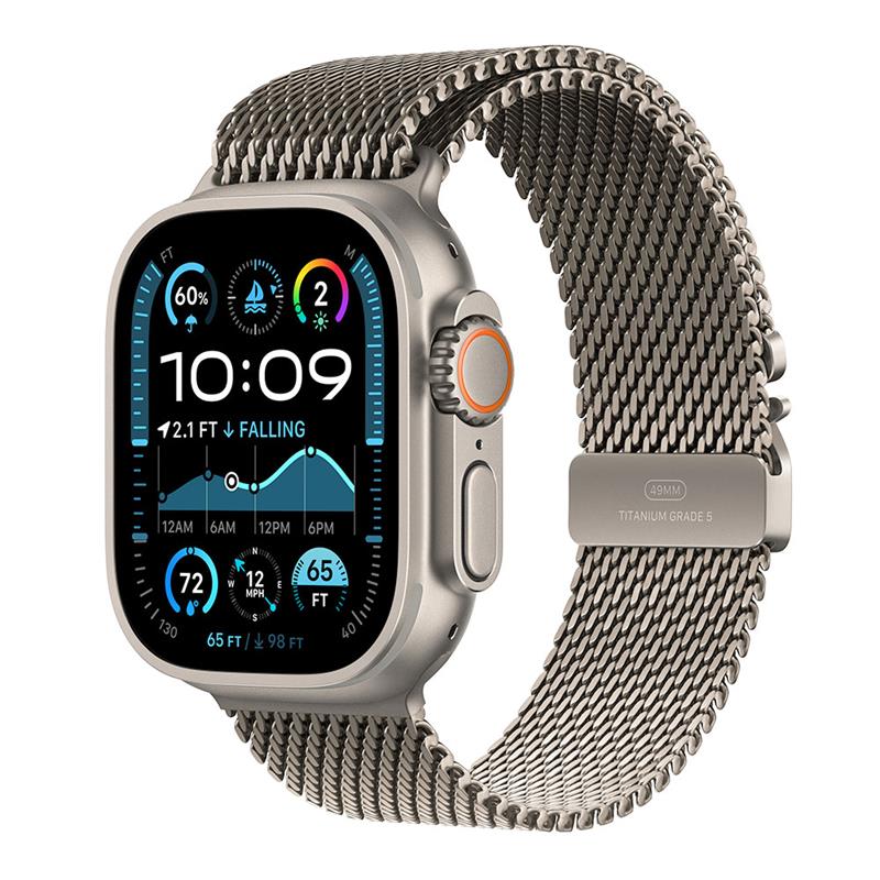 Apple Watch Ultra 2 GPS + Cellular 49mm Natural Titanium Case with Natural Titanium Milanese Loop - S 