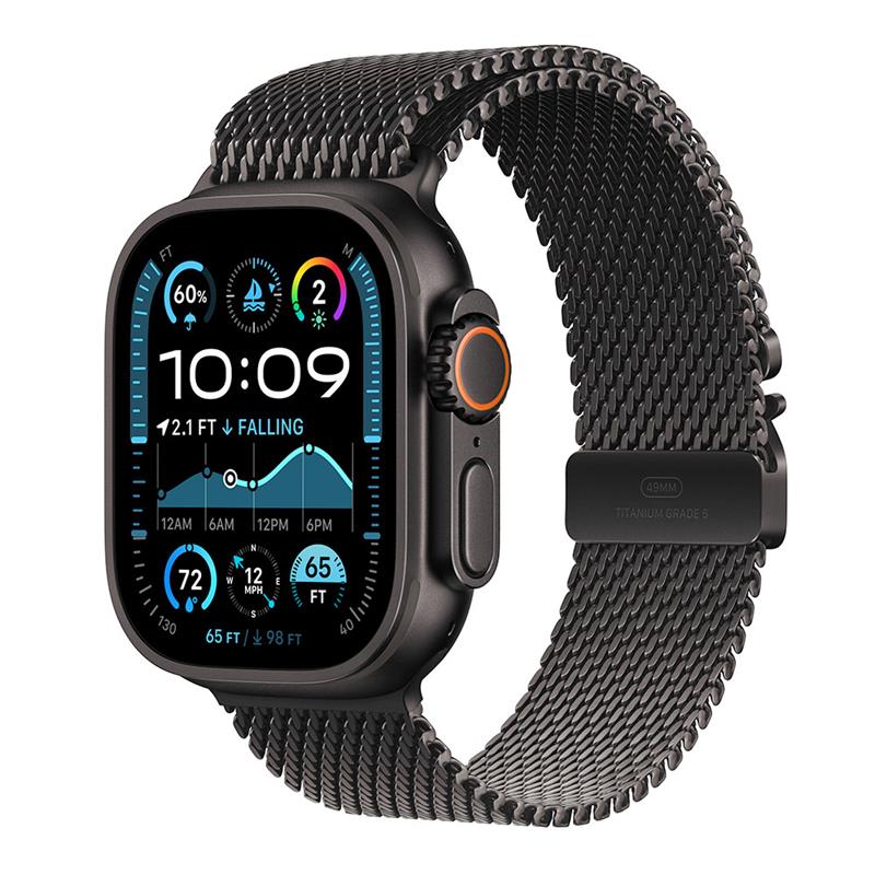 Apple Watch Ultra 2 GPS + Cellular 49mm Black Titanium Case with Black Titanium Milanese Loop - S 