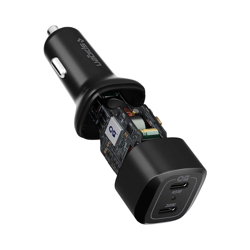 Spigen USB-C Car Charger ArcStation Dual Port 65W - Black 