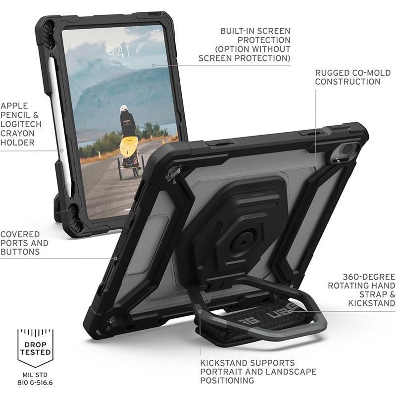 UAG kryt Plasma with KickStand & Handstrap pre iPad 10.9" 2022 10th Gen - Black/Ice 