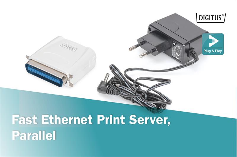 DIGITUS Fast Ethernet Print Server, parallel 