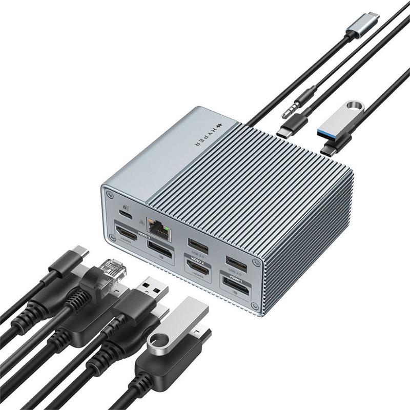 Hyper HyperDrive 12-in-1 USB-C Docking Station Gen 2 - Silver 