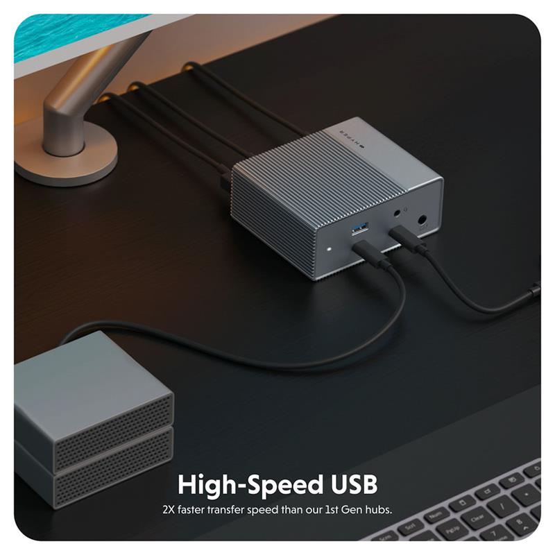 Hyper HyperDrive 12-in-1 USB-C Docking Station Gen 2 - Silver 