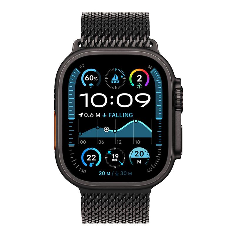 Apple Watch Ultra 2 GPS + Cellular 49mm Black Titanium Case with Black Titanium Milanese Loop - M 