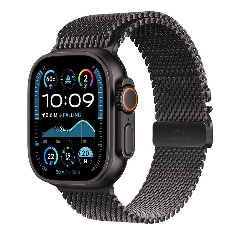 Apple Watch Ultra 2 GPS + Cellular 49mm Black Titanium Case with Black Titanium Milanese Loop - L 