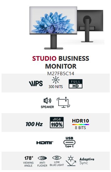 Thomson M27FB5C14, monitor 27" FHD, 100 Hz 