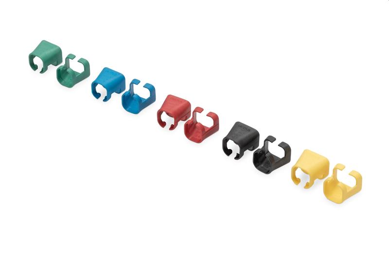 DIGITUS Color clips for Patch cable -Mixed (20 pcs. in each Red, Green, Blue, Yellow, Black) 