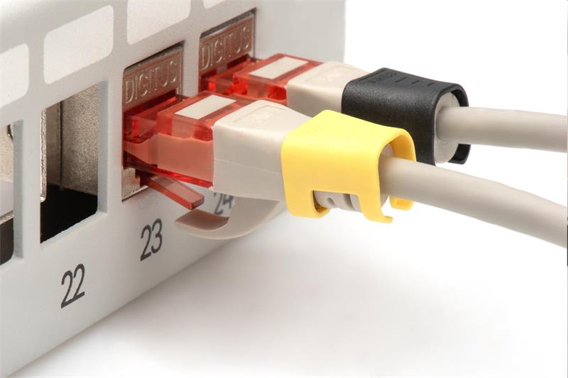 DIGITUS Color clips for Patch cable -Mixed (20 pcs. in each Red, Green, Blue, Yellow, Black) 