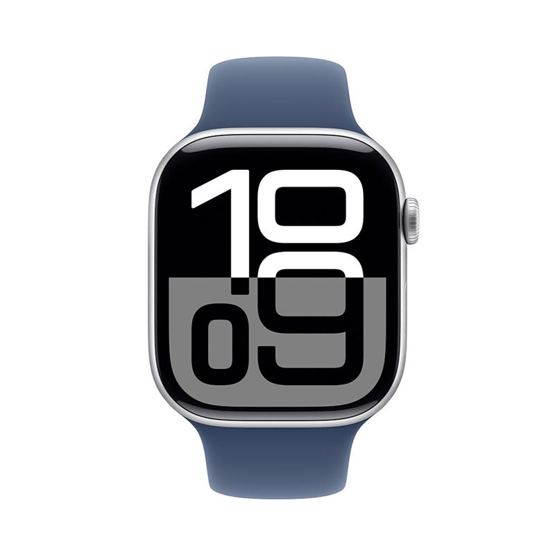 Apple Watch Series 10 GPS 42mm Silver Aluminium Case with Denim Sport Band - M/L 