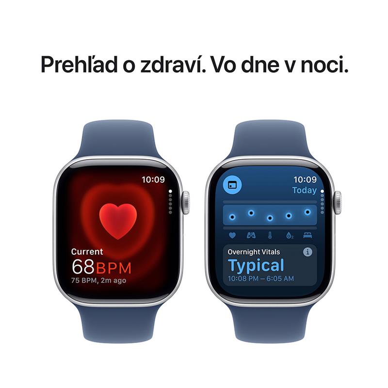 Apple Watch Series 10 GPS 42mm Silver Aluminium Case with Denim Sport Band - M/L 