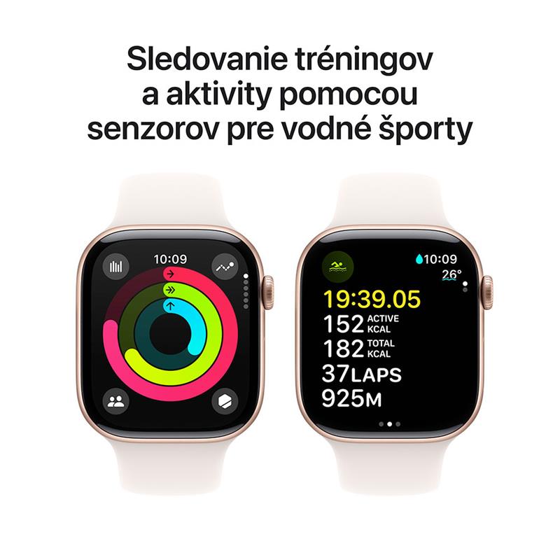 Apple Watch S10/ 46mm/ Rose Gold/ Šport Band/ Light Blush/ -M/ L 