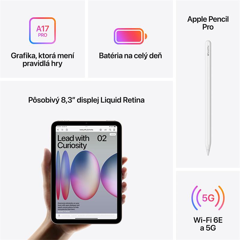 Apple iPad mini/ (2024) Wi-Fi + Cellular/ 8, 3"/ 2266x1488/ 512GB/ iPadOS18/ Purple 