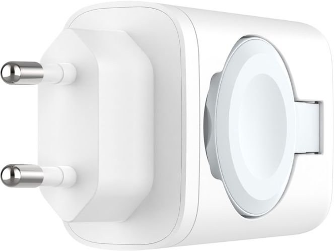 FIXED Power Socket s USB-A a USB-C vstupom a nabijackou pre Apple Watch, 33W, biela 