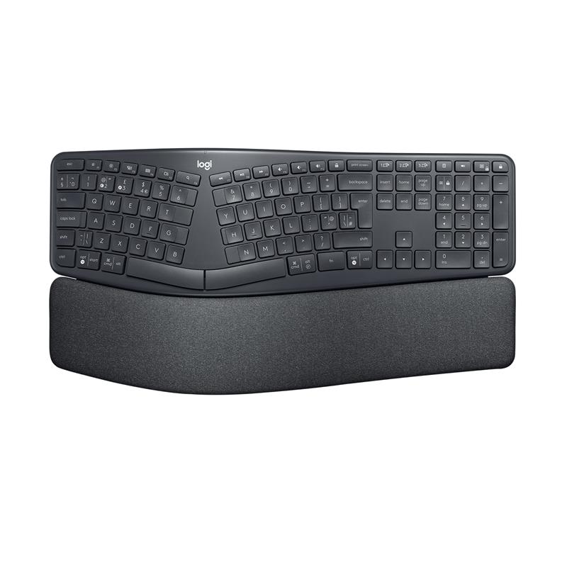 Logitech K860 ERGO - bezdrôtová delená klávesnica - DE - GRAPHITE 