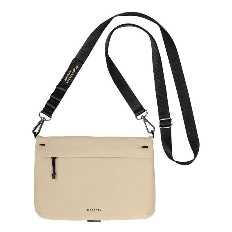 SwitchEasy Sacoche Utility Crossbody Bag + Strap Phone Lanyard 20mm 2L - Sand Beige + Black 