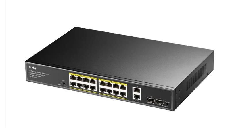 Cudy 16-Port Gigabit PoE+ Switch with 2 Gigabit Uplink ports + 2x SFP 200W 