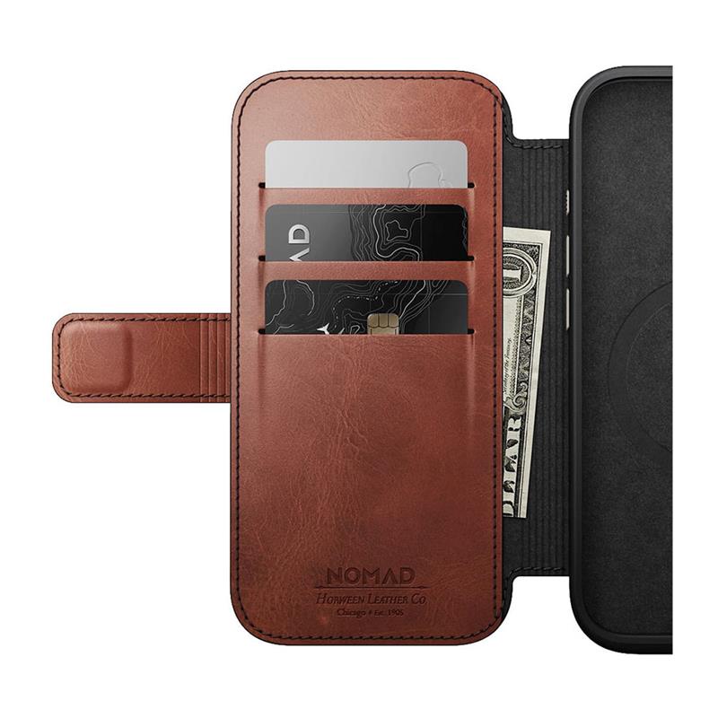 Nomad puzdro Modern Leather Folio Magsafe Horween pre iPhone 16 Pro - Olde Dublin 