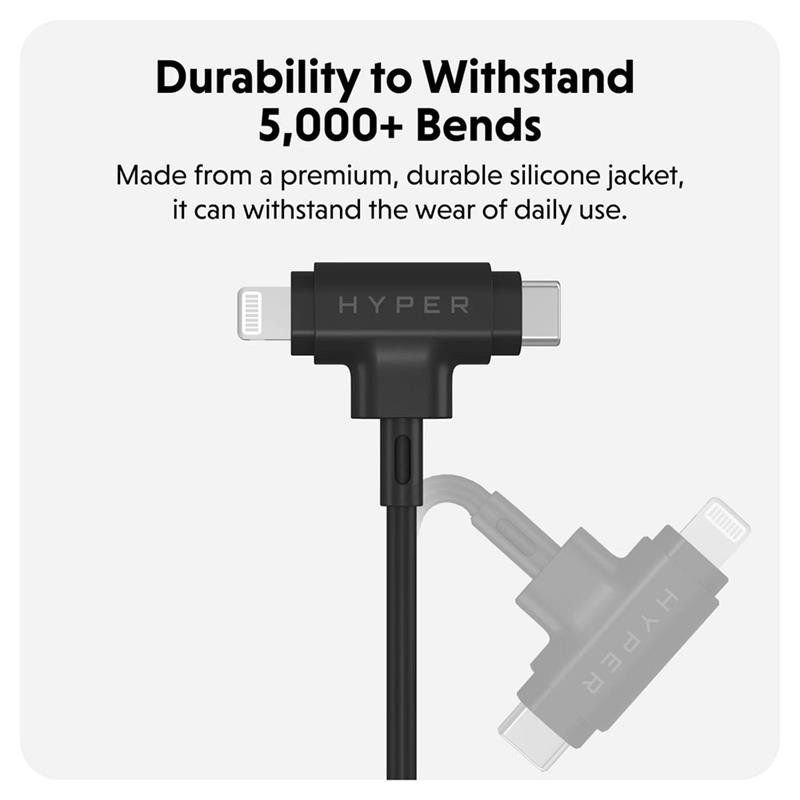 Hyper kábel HyperJuice USB-C/Lightning Hybrid Silicone Cable 1.5m - Black 
