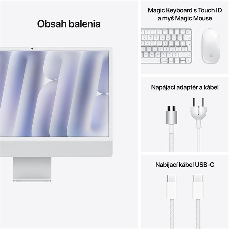iMac 24" 4.5K Apple M4 10C CPU 10C GPU 16GB 256GB Strieborný SK 