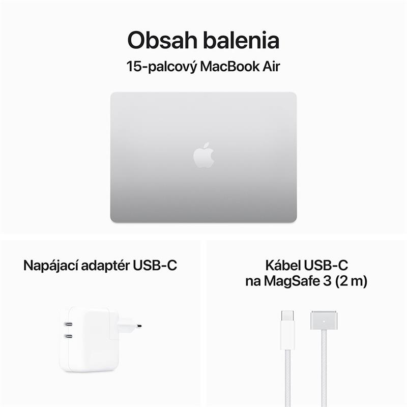 MacBook Air 15" Apple M3 8C CPU 10C GPU 16GB 256GB Strieborný SK 