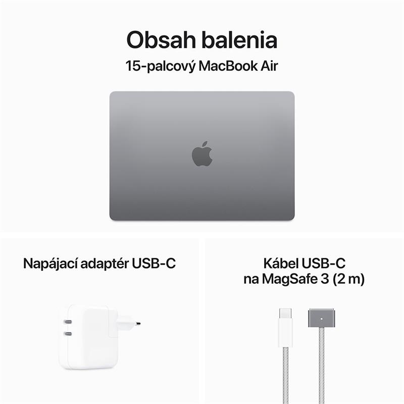 MacBook Air 15" Apple M3 8C CPU 10C GPU 24GB 512GB Kozmický sivý SK 