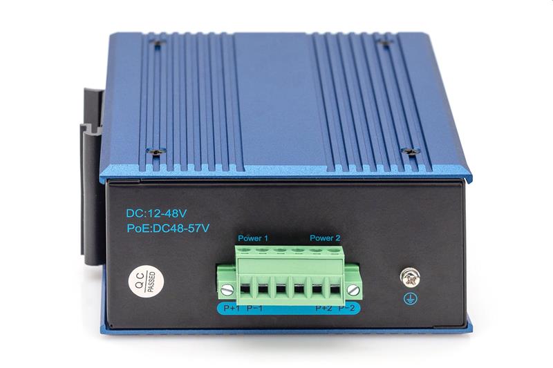 DIGITUS Industrial 4+2-Port Gigabit Ethernet Switch 4 Port GE RJ 54, 2 GE SFP Port 