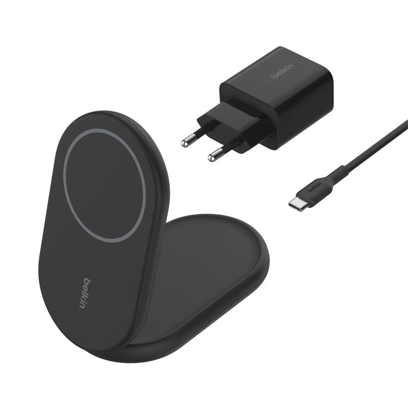 Belkin Boost Charge Magnetic Wireless Charger with Qi2 15W + 20W Charger - Black 