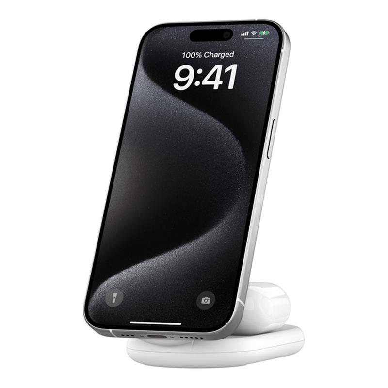 Belkin Boost Charge 2-in-1 Magnetic Foldable Wireless Charger with Qi2 15W + 36W Charger - White 